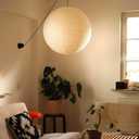 Plug in Pendant Light Fixture,15 Ft Hanging Paper Lantern 18" White Paper Lamp Hanging Pendant Light with On/Off Switch for Birthday Wedding Living Room and Home Decor