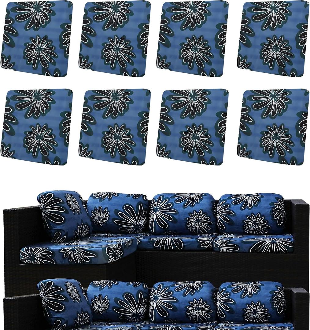 Outdoor Cushion Covers Set,8PCS Patio Furniture Couch Seat Slipcovers, Replacement for Sofa Sectional Chair(Cover，Only)