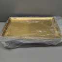 Baderke 3 Set 16" x 9.45'' Chilled Serving Tray for Parties with Compartments Rectangle Serving Dish Ice Charcuterie Party Platter for Shrimp Fruit Seafood Vegetable Appetizer (Gold)