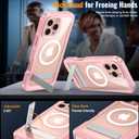 360 Protection Magnetic for iPhone 16 Pro Case Built-in 9H Privacy Screen Protector & Metal Stand[Fit for Magsafe][Anti-Spy][Lens Protector] Heavy Duty Shockproof Phone Case for iPhone 16 Pro