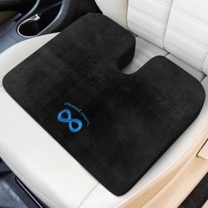 Everlasting Comfort Car Seat Cushion for Driving - Wedge Car Cushion for Office, Travel, Gaming Chair Memory Foam Driver Booster for Short People, Non-Slip, Washable Cover, Back & Sciatica Relief (Executive Black)