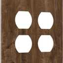 Light Switch Cover Brown Rustic Wood Grain Farmhouse 2 Gang Decorative SwitchPlates Double Duplex Wall Plates Switch Plates and Outlet Covers for Cabin Bedroom Decor