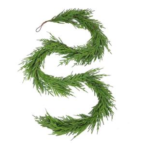 WBHome 9ft Real Touch Norfolk Pine Christmas Garland, Winter Greenery Garland for Christmas, Holiday Seasonal Outdoor/Indoor Home Decor, 9FT Long