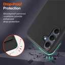 for Samsung Galaxy A07 2025 Phone Case with Glass Screen Protector, [3 Stand Ways] Metal Kickstand/Stand Silicone TPU Slim Fit Shockproof Protective Cover Case for Samsung Galaxy A07 - Black