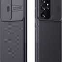 CloudValley for Samsung Galaxy S21 Ultra Case with Camera Cover, Full-Body Protective & Slim Fit, Camera Protection Case Only for Samsung Galaxy S21 Ultra 5G 6.8 inch (2021 Release), Black
