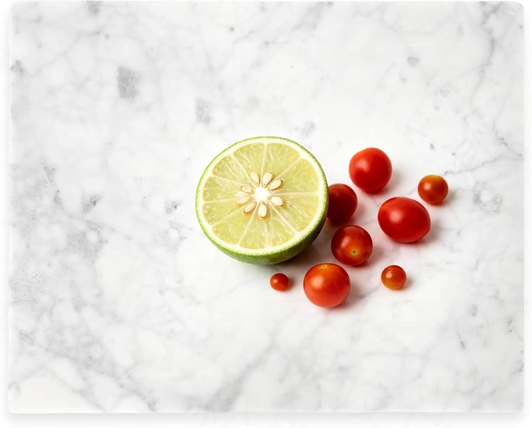 PracFit Marble Cutting Board for Kitchen 16×12 Inch Italian Carrara White