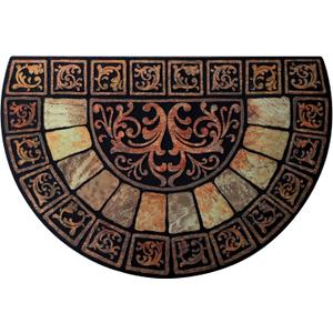 Cedilis Half Round Door Mat, 24 x 36 Inch Front Door Mat, Semi Circle Non-Slip Outdoor Door Mats, Half Circle Rug for Outside Entry, Heavy Duty Rubber Doormat, Low-Profile Welcome Entrance Way Rug