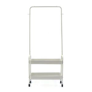 2-In 1 Garment Rack Clothing Rack With 2  Basket Rolling Storage Cart