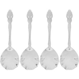 Cabilock 4Pcs Stainless Steel Serving Spoons 8.9 Inch Buffet Spoons for Kitchen Dining Stirring Dessert Coffee Ice Cream Sugar Tableware