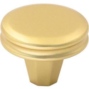 Alzassbg 6 Pack Matte Gold Cabinet Knobs, 1-1/4 Inch Diameter Round Kitchen Knobs for Cabinets and Drawers AL6104MGP (Single Hole Knobs)