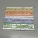 EZY DOSE Weekly (7-Day) Pill Organizer, Vitamin Container, and Daily Medicine Planner, 2X-Large Push Button Compartments, Arthritis Friendly, Easy to Use, 4 Times a Day, Pastel Rainbow Lids, BPA Free