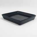 Square Ceramic Plant Saucer Tray 10 11 12 Inch Black,12.4" OD x10.8 ID x1.4 Deep, Sturdy Heavy Duty Glazed Planter Drip Flower pots with Catch Basin for Indoor Outdoor Plants(12" Black)