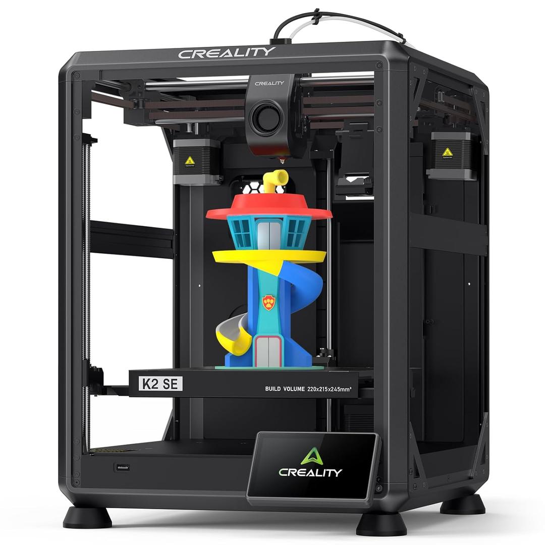 Creality K2 SE 3D Printer, Support Multicolor Printing Needs CFS, 500mm/s High-Speed Printing, Auto Leveling, Vibration Control, Compact Desktop Upgrate 3D Printer, Print Size 220x215x245mm