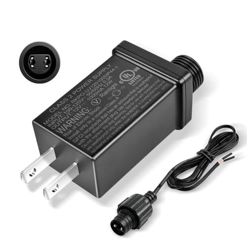 LED Transformer 12V 1A 12W, LED Class 2 Power Supply IP44 Waterproof, Low Voltage Adapter for String Light, Christmas Tree, Projector Light, Holiday Lighting