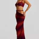 Women's Two Piece Skirt Sets Summer Beach Sexy Ruched Backless Cami Top And Cut Out Skirt Night Out Dress (M)
