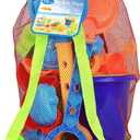 Click N' Play Beach Toys for Kids 3-10 - 18pc Sand Toys Including Sand Buckets for Kids with Sifter, Watering Can, Rake, 4 Hand Tools, 10 Sand Molds & Mesh Beach Toy Bag - Sandbox Toys for Toddlers