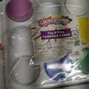 Colorations Plastic Tempera Paint Tray Palette with 8 Paint Cakes and Brush and Cup Holders