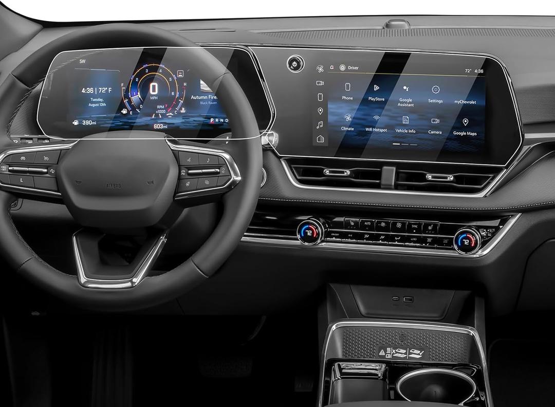 Karltys [Upgrade] 2 Pack Screen Protector for 2026 2025 Chevy Equinox 11.3-Inch Navigation & 11-Inch Dashboard for Models LT /RS /ACTIV [No Glare & Fingerprint] Tempered Glass 2026 2025 Chevy Equinox Accessories