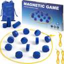 Magnetic Chess Game with 24 Full-Size Stones, Magnet Game with 3 String & Portable Storage Bag, Strategy Board Game for Family Game Night, Indoor Outdoor Use for Kids Adults