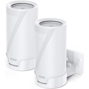 WiFi 7 Wall Mount Kit, Deco BE65-5G/BE75/BE85/BE95/BE17000/BE22000/BE33000 Router Mount Bracket &Cable Management for TP Decos 7 Tri-Band WiFi 7 Mesh System (White, 2 Pack)