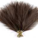 Dark Brown Pampas Grass Decor, 30 Pcs 17" Faux Pampas Grass Short Decor, Pompas Grass Flower Arrangement and Vase Filler for Boho Home Wedding Decoration