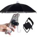 Yymobt Phone Umbrella for Sun, Universal Cell Phone Umbrella Suction Cup Stand, Cover Sun Shield, Adjustable Piggy Suction Cup Phone Stand, Outdoor Cell Phone Sunshade Holder(Black)