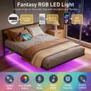AGXI Queen Bed Frame with Headboard, 14 Inch Floating Bed with Smart LED Lights and USB Charging Station, Easy Assembly, No Box Spring Needed