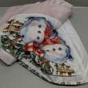 Softalker Christmas Tablecloth Rectangle 60x120 Inch, Winter Xmas Snowman Truck Red Table Cloth, Stain Resistant Farmhouse Table Cover for Holiday, Dinner, Party