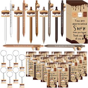 Sayglossy 20 Set Inspirational Gifts S'more Gifts Pens Sets Motivational Marshmallow Ballpoint Pens Keychains Bookmark Office Valentines Gift for Teacher Team Employee Staff Coworker Appreciation