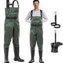 Extremus MarshPro Fishing Waders for Men, 100% Waterproof PVC Chest Waders with Slip-Resistant Boots