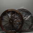 Trademark Innovations Decorative Vintage Wood Garden Wagon Wheel with Steel Rim - 24" Diameter (Set of 2) Brown