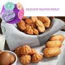 PRETYZOOM Silicone Muffin 6.53X6.53X1.18In Flower Modeling Non-Stick Baking Accessory for Diy Cupcakes Pastry Dessert Easy Heat