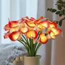 20pcs Lighted Artificial Calla Lily Bouquet Lamp Faux Floarl Night Light Real Touch Flower Night Lamp LED Calla Lily lighted Artificial Flower for Holiday Gifts Home Kitchen Decor(Pink, No Vase)