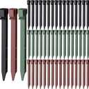 Ripeng 105 Pcs Plastic Landscape Edging Stakes 10 Inch, Heavy Duty Garden Stakes Landscape Anchoring Spikes for Edging Ground Stakes for Garden Outdoor Decorations, Black Green Brown