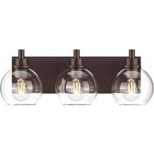 IZORRO Bathroom Light Fixtures, 3 Light Oil Rubbed Bronze Vanity Light, Modern Wall Sconces with Globe Clear Glass Shade, Vanity Lighting Fixtures Over Mirror, E26 Bulb Socket