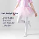 EPEIUS Ballet Tights for Girls Footed Dance Tights 90D Toddler Ultra Soft School Stockings Kids Leggings Pantyhose 3-5 Years White 1 Pack