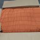 CozyLux Oversized King Comforter Set 120x98 7-Piece Burnt Orange Seersucker