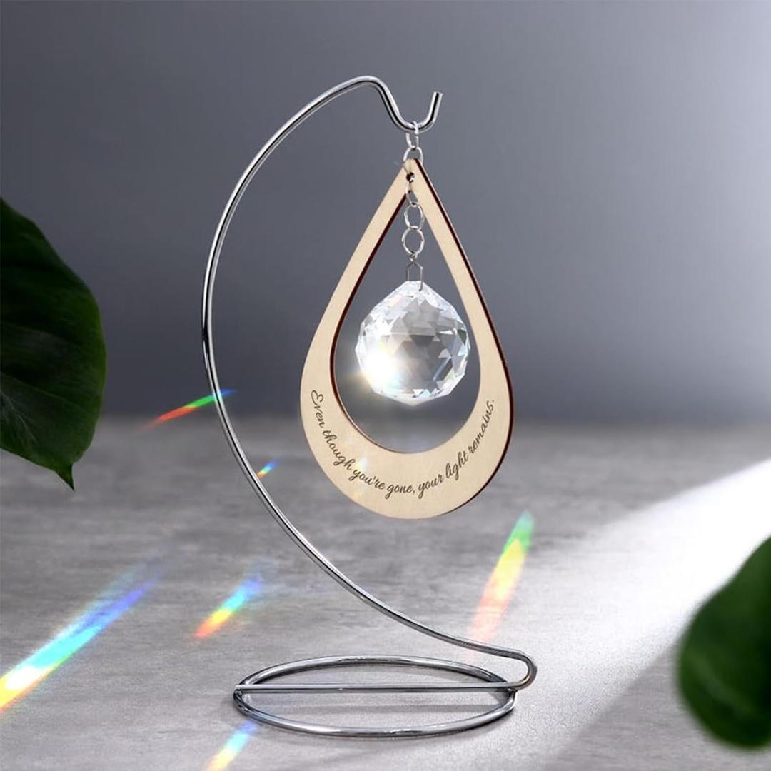 Sympathy Gifts for Loss of Loved One with Stand,Crystal Ornament Rainbow Maker, Memorial Bereavement Ideas,Funeral Memorial,in Memory of Loved Ones(Monotype Fonts)