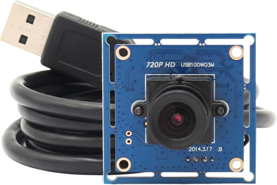 ELP 1mp HD USB Camera for Computer, Mini HD Free Driver, PC, USB Camera Module, MJPEG, 720p, Webcam, Board, UVC, USB2.0, Lightburn, Linux, Windows, Raspberry Pi, Mac, Jetson Nano