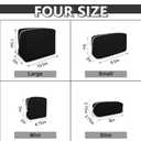UIXIZQ Waterproof Small Makeup Pouch for Purse,Nylon Travel Toiletry Storage Pouch Cute Preppy Cosmetic Bag for Women Girl,Waterproof Makeup Organizer Skincare Bag Purse with Zipper(Small-Black)