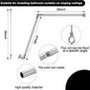 39" x 39" Sloped Ceiling Shower Rod, Corner Shower Curtain Rod for Angled Slanted Sloped Ceilings Rust Resistant Alloy for Bathtub and Bathroom(Silver)
