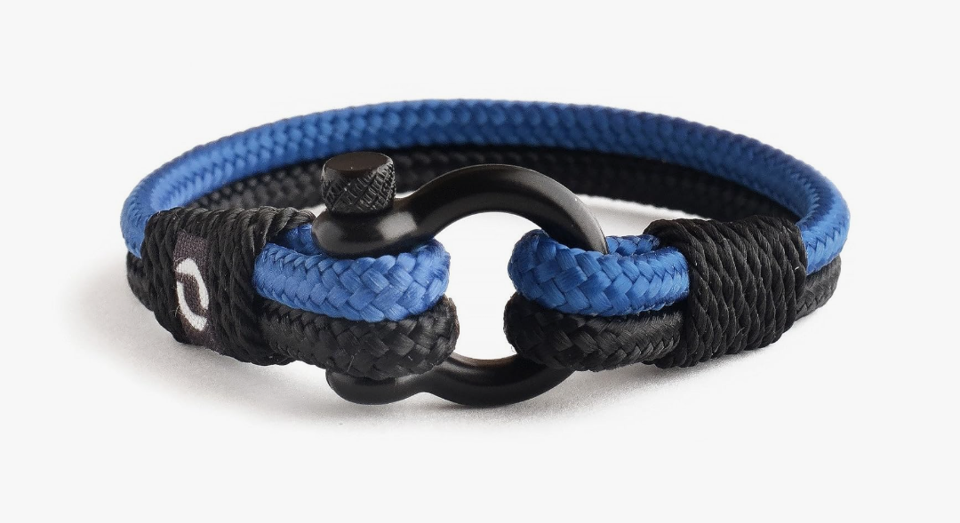 Mens Rope Bracelet - Stainless Steel Black Shackle, Extremely Durable and Scratch Resistant Waterproof Paracord, Handmade, Nautical Wristband for Men