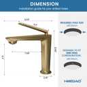 Bathroom Faucet Brushed Gold, One Hole Single Handle Vessel Sink Faucet, Brass Bathroom Faucet for Vanity Sink Restroom Guestroom RVs