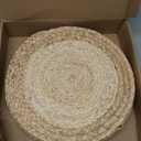 YANGQIHOME Boho Placemats Set of 6, Farmhouse Rustic Woven Placemats for Dining Table Decor, Handmade Braided Place Mats in Natural Cotton Jute and Water Straw for Kitchen Table