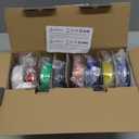 TECBEARS Translucent PLA 3D Printer Filament, PLA Filament Bundle, 0.25kg Each Spool, Total 2kg, 8 Packs, Black+White+Transparent (Red,Purple,Orange,Blue,Yellow,Green)