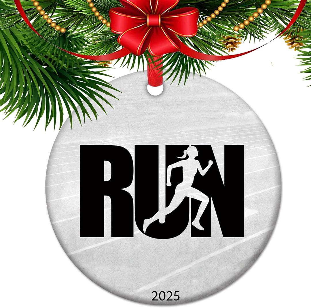 2025 Running Ornament  Marathon & Half Marathon Finisher Gift, Cross Country Keepsake for Runners  Christmas Tree Decoration for Athletes (C3)