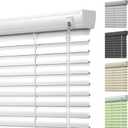 Cordless Window Blinds 1" Aluminum Mini Blinds for Windows Custom Cut to Size Horizontal Venetian Blinds & Shades for Home Office.Easy to Install,White