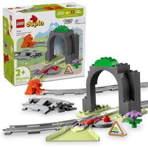 LEGO DUPLO Town Train Tunnel and Tracks Expansion Set - 10 Extra Pieces of Train Tracks - Preschool and Toddler Train Set, Ages 2+ - Building Toy for Boys and Girls - 10425