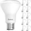Sunco 10 Pack BR20 LED Bulb Dimmable, Small Recessed Lighting Bulbs, R20 Mini Flood Light Indoor, 550 LM, 7W (50W Equivalent), 5000K Daylight, E26 Base, Can Light for Home, Kitchen, Bedroom UL. 10 Count (Pack of 1), White 5k