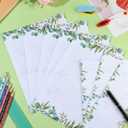 72 Pcs Leaf Theme Paper Stationery Set 36 Greenery Letterhead Paper with 36 Matching Envelope Leaves Lined Paper for Letter Elegant Letter Paper (Fresh Style,8.5 x 11 Inch, 9.5 x 4.13 Inch)